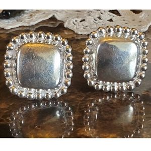 Vintage Taxco 925 Sterling Silver Clip Earrings. 19.3grams